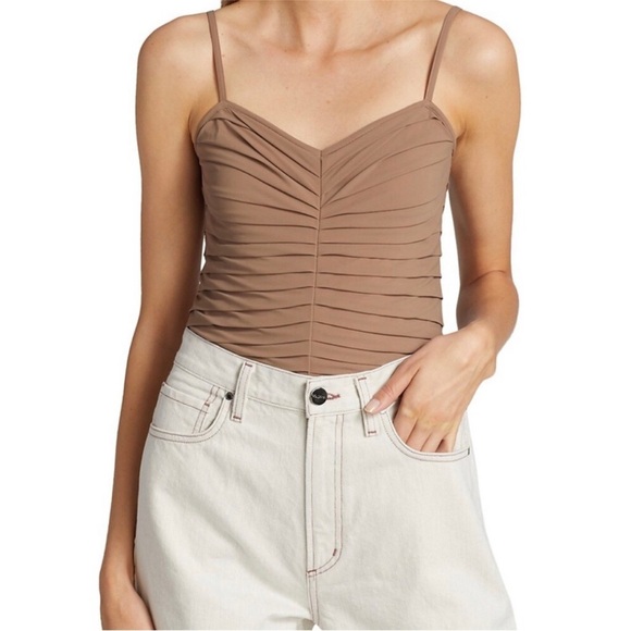 Goldsign Hutton Ruched Nude Strappy Bodysuit size Medium - Picture 13 of 15